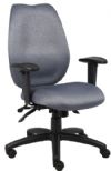 Boss Office Products B1002-SS-GY High Back Task Chair with Seat Slider, Grey, High-back styling upholstered with commercial grade fabric, Adjustable height armrests with soft polyurethane, Adjustable tilt tension control, Seat tilt lock allows the seat to lock throughout the tilt range, Frame Color: Black, Cushion Color: Blue, Arm Height: 24.5"-31" H, Seat Size: 20" W x 19" D, Seat Height: 18"-22" H, Overall Size: 30.5" W x 27" D x 38.5-44" H, UPC 751118022728 (B1002SSGY B1002-SS-GY B1002SSGY) 