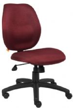 Boss Office Products B1016-BY Burgundy Task Chair, Mid-back styling with firm lumbar support, Elegant styling upholstered with commercial grade fabric, Sculptured seat cushion made from molded foam that contour to the shape of your body, Adjustable tilt tension that accommodates all different size users, Fabric Type: Task, Frame Color: Black, Cushion Color: Burgundy, Seat Size: 20" W x 19" D, Seat Height: 18.5"-23", Wt. Capacity (lbs): 250, UPC 751118101645 (B1016BY B1016-BY B1-016BY) 