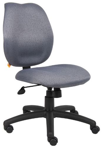 Boss Office Products B1016-GY Grey Task Chair, Mid-back styling with firm lumbar support, Elegant styling upholstered with commercial grade fabric, Sculptured seat cushion made from molded foam that contour to the shape of your body, Adjustable tilt tension that accommodates all different size users, Fabric Type: Task, Frame Color: Black, Cushion Color: Grey, Seat Size: 20