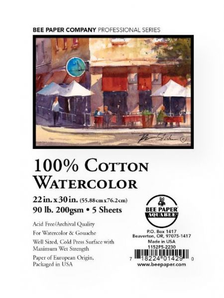 Bee Paper B1152P5-2230 100% Cotton Watercolor Sheets 22