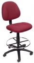 Boss Office Products B1615-BY Drafting Stool (B315-By) W/Footring - Burgundy, Contoured back and seat help to relieve back-strain, Pneumatic gas lift seat height adjustment, Large 27" nylon base for greater stability, Hooded double wheel casters, Strong 20" diameter chrome foot, Optional glides can be used in place of casters (TU021), Fabric Type Tweed, Frame Color: Black, Cushion Color: Burgundy, UPC 751118161540 (B1615BY B1615-BY B1615BY) 