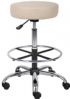 Boss Office Products B16240-BG Caressoft Medical/Drafting Stool; Ergonomic design emulates the natural shape of the spine to increase comfort and productivity; Upholstered in durable Caressoft vinyl for easy maintenance and cleaning; Adjustable seat height with a 6" vertical height range; Attractive chrome finish on the base, foot ring and gas lift; Dimension 25 W x 25 D x 28 -34 H in; Frame Color Chrome; Cushion Color Beige; UPC 751118240924 (B16240BG B16240-BG B16240-BG) 