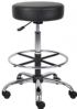 Boss Office Products B16240-BK Caressoft Medical/Drafting Stool; Ergonomic design emulates the natural shape of the spine to increase comfort and productivity; Upholstered in durable Caressoft vinyl for easy maintenance and cleaning; Adjustable seat height with a 6" vertical height range; Attractive chrome finish on the base, foot ring and gas lift; Dimension 25 W x 25 D x 28 -34 H in; Frame Color Chrome; Cushion Color Black; UPC 751118240917 (B16240BK B16240-BK B16240-BK) 