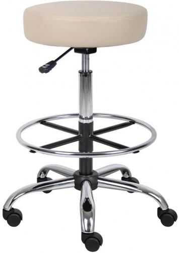 Boss Office Products B16240-BG Caressoft Medical/Drafting Stool; Ergonomic design emulates the natural shape of the spine to increase comfort and productivity; Upholstered in durable Caressoft vinyl for easy maintenance and cleaning; Adjustable seat height with a 6