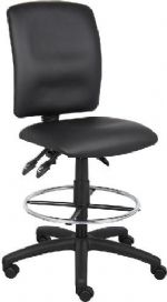 Boss Office Products B1645 Multi-Function Leatherplus Drafting Stool, Upholstered in Black LeatherPlus, Back angle lock allows the back to lock throughout the angle range for perfect back support, Seat tilt lock allows the seat to lock throughout the tilt range, Pneumatic gas lift seat height adjustment, Dimension 27 W x 35.5 D x 43.5 -48 H in, Frame Color Black, Cushion Color Black, Seat Size 19.5"W X 17.5"D, Seat Height 26"-29.5"H, UPC 751118164503 (B1645 B1645) 