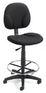 Boss Office Products B1690-BK Black Fabric Drafting Stools W/Footring, Contoured back and seat help to relieve back-strain, Large 27" nylon base for greater stability, Hooded double wheel casters, Strong 20" diameter chrome foot, Frame Color: Black, Cushion Color: Black, Seat Size: 20" W x 18" D, Seat Height: 26.5" -31.5" H, Wt. Capacity (lbs): 250, Item Weight: 36 lbs, UPC 751118169010 (B1690BK B1690-BK B1690BK) 