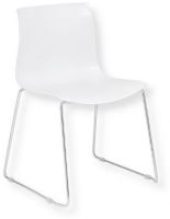 Boss Office B1700-W-4 White Guest Chair With Chrome Frame, Set of 4, Made of Polypropylene, White Color; Easy to clean and light weight; Armless Minimalist style of the white with the shining chrome sled base; Product  Dimensions 22.5W" x 21D" x 31.5H"; Weight 32 lbs; UPC 751118170061 (B1700-W S4 B1700/W-4 B1700W4 BOB1700W4 BOSSOFFICE) 