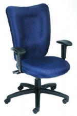 Boss Office Products B2007-BE Blue Task Chair With 3 Paddle Mechanism, Fabric High-Back chair with lumbar support, Elegant styling upholstered with commercial grade fabric, Adjustable height armrests with soft polyurethane pads, Seat tilt lock allows the seat to lock throughout the tilt range, Frame Color: Black, Cushion Color: Blue, Seat Size: 21" W x 20" D, Seat Height: 19"-22" H, Arm Height: 25.5"-31.5" H, Wt. Capacity (lbs): 250, Item Weight:, UPC 751118200737 (B2007-BE B2007-BE B2007-BE) 