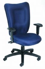Boss Office Products B2007-SS-BE Blue Task Chair With 3 Paddle Mechanism W/ Seat Slider, Fabric High-Back chair with lumbar support, Elegant styling upholstered with commercial grade fabric, Adjustable height armrests with soft polyurethane pads, Seat tilt lock allows the seat to lock throughout the tilt range, With seat slider, Frame Color: Black, Cushion Color: Blue, Seat Size: 21" W x 20" D, Seat Height: 19"-22" H, UPC 751118072730 (B2007SSBE B2007-SS-BE B-2007SSBE) 