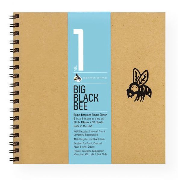 Bee Paper B202CB50-909 Big Black Bee Bogus Recycled Rough Sketch Paper Pad 9