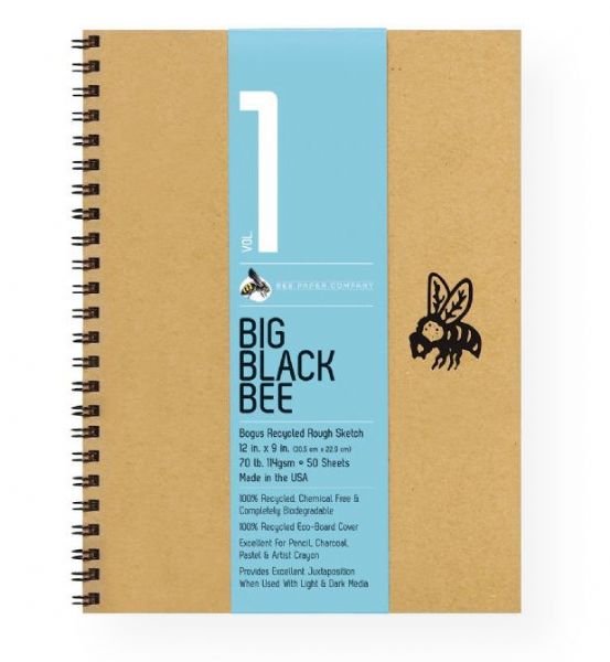 Bee Paper B202CB50-912 Big Black Bee Bogus Recycled Rough Sketch Paper Pad 12