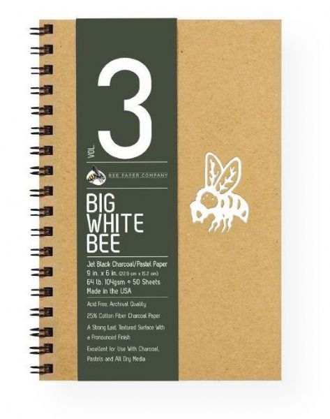 Bee Paper B204CB50-609 Big White Bee Jet Black Charcoal/Pastel Paper 9