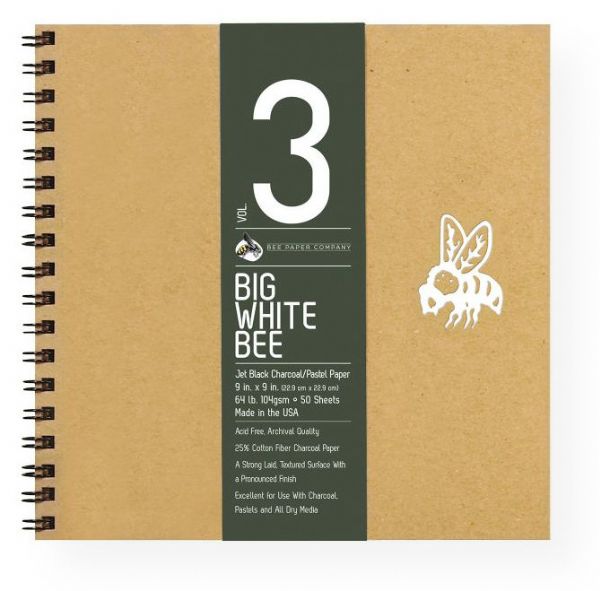 Bee Paper B204CB50-909 Big White Bee Jet Black Charcoal/Pastel Paper 9