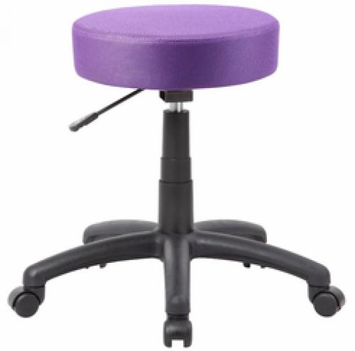 Boss Office Products B210-PR The DOT stool, Purple, Upholstered in breathable vibrant colored mesh, Adjustable seat height, Black nylon base and a pneumatic gas lift, Cushion Color: Purple, Molded foam seat for improved durability, Seat Size: 16