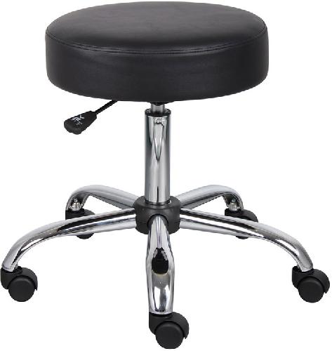 Boss Office Products B240-BG Beige Caressoft Medical Stool, Ergonomic design emulates the natural shape of the spine to increase comfort and productivity, Upholstered in durable Caressoft vinyl for easy maintenance and cleaning, Adjustable seat height with a 6