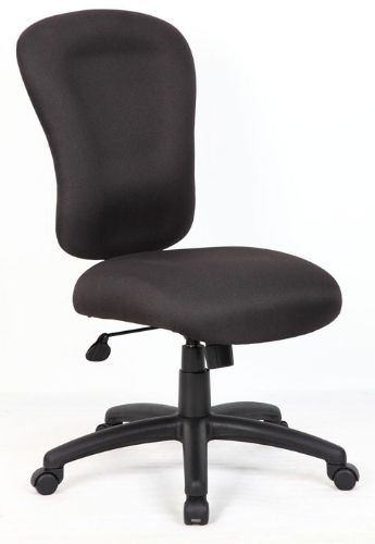 Boss Office Products B2570 Black Task Chair, Upholstered in Black Crepe fabric, Memory foam seat, Ratchet back height adjustment, Spring tilt mechanism, Dimension 27 W x 27 D x 39 -45.5 H in, Fabric Type Crepe, Frame Color Black, Cushion Color Black, Seat Size 20
