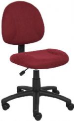 Boss Office Products B315-BY Burgundy  Deluxe Posture Chair, Thick padded seat and back with built-in lumbar support, Waterfall seat reduces stress to legs, Adjustable back depth, Pneumatic seat height adjustment, Dimension 25 W x 25 D x 35-40 H in, Fabric Type Tweed, Frame Color Black, Cushion Color Burgundy, Seat Size 17.5" W x 16.5" D, Seat Height 18.5"-23.5" H, Wt. Capacity (lbs) 250, Item Weight 23 lbs, UPC 751118031546 (B315BY B315-BY B-315BY) 