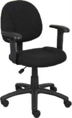 Boss Office Products B316-BK Black Deluxe Posture Chair W/ Adjustable Arms, Thick padded seat and back with built-in lumbar support, Waterfall seat reduces stress to legs, Adjustable back depth, Pneumatic seat height adjustment, Dimension 25 W x 25 D x 35-40 H in, Fabric Type Tweed, Frame Color Black, Cushion Color Black, Seat Size 17.5" W x 16.5" D, Seat Height 18.5"-23.5" H, Arm Height 24-32" H, Wt. Capacity (lbs) 250, Item Weight 30 lbs, UPC 751118031614 (B316BK B316-BK B-316BK) 