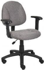 Boss Office Products B316-GY Grey Deluxe Posture Chair W/ Adjustable Arms, Thick padded seat and back with built-in lumbar support, Waterfall seat reduces stress to legs, Adjustable back depth, Pneumatic seat height adjustment, Dimension 25 W x 25 D x 35-40 H in, Fabric Type Tweed, Frame Color Black, Cushion Color Grey, Seat Size 17.5" W x 16.5" D, Seat Height 18.5"-23.5" H, Arm Height 24-32" H, Wt. Capacity (lbs) 250, Item Weight 30 lbs, UPC 751118031621 (B316GY B316-GY B-316GY) 