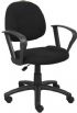 Boss Office Products B317-BK Black Deluxe Posture Chair W/ Loop Arms, Thick padded seat and back with built-in lumbar support, Waterfall seat reduces stress to your legs, Back depth is adjustable, Frame Color: Black, Cushion Color: Black, Seat Size: 17.5" W x 16.5" D, Seat Height 18.5"-23.5" H, Arm Height 26-33" H, Wt. Capacity: 250 lbs, Overall Size: 26" W x 25" D x 35-40" H, Item Weight: 27 lbs, UPC 751118031713 (B317BK B317-BK B3-17BK) 