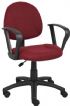 Boss Office Products B317-BY Burgundy Deluxe Posture Chair W/ Loop Arms, Thick padded seat and back with built-in lumbar support, Waterfall seat reduces stress to your legs, Back depth is adjustable, Frame Color: Black, Cushion Color: Burgundy, Seat Size: 17.5" W x 16.5" D, Seat Height 18.5"-23.5" H, Arm Height 26-33" H, Overall Size: 26" W x 25" D x 35-40" H, Wt. Capacity: 250 lbs, Item Weight: 27 lbs, UPC 751118031744 (B317BY B317-BY B3-17BY) 