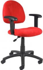 Boss Office Products B326-RD Red Microfiber Deluxe Posture Chair W/ Adjustable Arms, Thick padded seat and back with built-in lumbar support, Waterfall seat reduces stress to legs, Adjustable back depth, Pneumatic seat height adjustment, Dimension 25 W x 25 D x 35 -40 H in, Frame Color Black, Cushion Color Red, Seat Size 17.5" W x 16.5" D, Seat Height 18.5"-23.5" H, Arm Height 24"-32", Wt. Capacity (lbs) 250, Item Weight 29 lbs, UPC 751118022919 (B326RD B326-RD B3-26RD) 