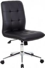 Boss Office Products B330-BK Boss Office Products B330-BK Modern Office Chair - Black, Beautifully upholstered with ultra-soft durable and breathable Black CaressoftPlus, Spring tilt mechanism, Upright locking position, Pneumatic gas lift seat height adjustment, Dimension 27 W x 27 D x 35.5-38.5 H in, Frame Color Chrome, Cushion Color Black, Seat Size 19.5"W x 18"D, Seat Height 18"-21"H, Wt. Capacity (lbs) 250, UPC 751118330014 (B330BK B330-BK B3-30BK) 