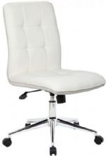 Boss Office Products B330-WT Boss Office Products B330-WT Modern Office Chair - White, Beautifully upholstered with ultra-soft durable and breathable White CaressoftPlus, Spring tilt mechanism, Upright locking position, Pneumatic gas lift seat height adjustment, Dimension 27 W x 27 D x 35.5-38.5 H in, Frame Color Chrome, Cushion Color White, Seat Size 19.5"W x 18"D, Seat Height 18"-21"H, Wt. Capacity (lbs) 250, UPC 751118330069 (B330WT B330-WT B3-30WT) 