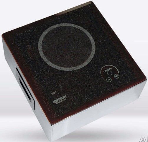Kenyon B41518 Mediterranean 1 Burner Large, black with analog control (6  & 8 inch) 240 V UL, Subtly textured black glass, Beveled-edge glass can be mounted flush or proud, Stylish muted graphics will enhance any kitchen decor, Durable ceramic glass is easy to clean, 1 Burners, 1 - 6.5