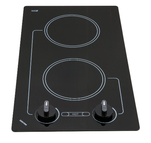 Kenyon B41601 Caribbean 2 Burner, black with analog control (two 6  inch) 120V UL; Smooth black glass with white graphics; Rounded edged ceramic glass; Durable ceramic glass is easy to clean; Heat-limiting cooking surface protects for safety; 
