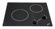 Kenyon B41603 Arctic 2 Burner XL, Black with Analog Control (6 1/2 & 8 inch) 120V UL; Smooth black glass with white graphics; Rounded edged ceramic glass; Freeze renovation costs and support the environment with an upgrade to "green" ceramic electric cooktops; Durable ceramic glass is easy to clean; 2 Burners; 120V (2600 Watts) Max Load; UPC 617181003036 (B41603 B-41603) 
