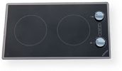 Kenyon B41711 Cortez 2 Burner, Black with analog control (two 6 ½ inch) 240 V; Smooth black glass with stainless steel graphics; Rounded edged design creates a beleved edge look; New style stainless steel colored knobs provide and attractive look & feel; Durable ceramic glass is easy to clean; 2 - 6.5" Burner Size; Radiant Burner; 12 LBS Actual Weight; Knob Control; 2400 Watts Max Load; Landscape, Portrait Layout; Black Color; UPC 617181004484 (B41711 B-41711) 