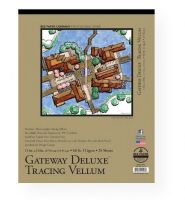 Bee Paper B441T25-1114 Gateway Deluxe Tracing Vellum Pad 11" x 14" 68lb; Gateway Deluxe Tracing Vellum is a premium quality, naturally translucent paper; Our new improved formulation is a 30% pcw recycled sheet; and is neutral pH, lignin free, chemical free, and FSC Certified; This extremely dense, non-porous sheet is excellent for use with markers, pen and ink and pencil; 68 lb; UPC 718224001269 (BEEPAPERB441T251114 BEEPAPER-B441T251114 BEE-PAPER-B441T25-1114 B441T251114 PAPER TRACING) 