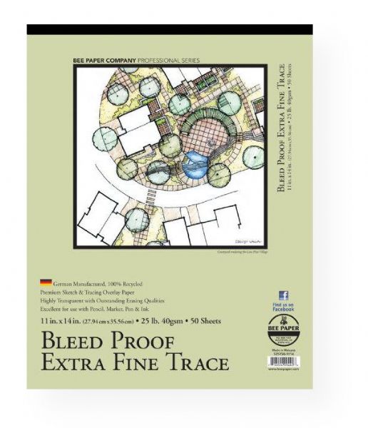 Bee Paper B525T50-1114 Bleed Proof Extra Fine Trace Pad 11