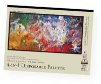 Bee Paper B6055T50-1216 4-In-1 Disposable Palette Pad 16" x 12"; An all purpose mixing paper, especially created by Aquabee; For use with oils, acrylics, heavy bodied wet media and craft paints; Poly-coated; 30 lb (49 gsm); 16" x 12"; Tape bound; 50-sheets; Shipping Weight 1.28 lb; Shipping Dimensions 16.15 x 12.15 x 0.4 in; UPC 718224044686 (BEEPAPERB6055T501216 BEEPAPER-B6055T501216 BEE-PAPER-B6055T50-1216 BEE/PAPER/B6055T50/1216 B6055T501216 PAINTING) 