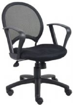 Boss Office Products B6217 Mesh Chair With Loop Arms, Open mesh back designed to prevent body heat and moisture build up, Solid metal back frame with a ballistic nylon wrap, Breathable mesh fabric seat with ample padding, Loop arms, Dimension 25 W x 25 D x 34.5-38.5 H in, Fabric Type Mesh, Frame Color Black, Cushion Color Black, Seat Size 18" W x 19.5" D, Seat Height 18.5"-22.5" H, Arm Height 28.5-33.5"H, Wt. Capacity (lbs) 250, Item Weight 28 lbs, UPC 751118621716 (B6217 B6217 B6217) 