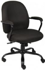 Boss Office Products B670-BK Heavy Duty Task Chair, Deluxe Heavy duty use Task Chair, 300lb capacity, High Density Foam, Durable black crepe fabric, Dimension 27 W x 30 D x 34 -37.5 H in, Fabric Type Crepe, Frame Color Black, Cushion Color Black, Seat Size 20"W X 19.5"D, Seat Height 18.5"-22"H, Arm Height 26"-30"H, Wt. Capacity (lbs) 300, Item Weight 43 lbs, UPC 751118670011 (B670BK B670-BK B670-BK) 