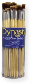 Dynasty B700BD Canister Series B700, Bright Brush Assortment; Made with golden nylon bristle and seamless ferrule which are epoxied and crimped for long lasting durability; Non-toxic, natural wood handles are kiln dried; Each canister comes with wood paint stirrers and reusable brush storage container; UPC 018376026227 (DYNASTYB700BD DYNASTY B700BD B 700BD B700 BD DYNASTY-B700BD B-700BD B700-BD) 