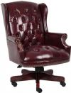 Boss Office Products B800-BY Wingback Traditional Chair In Burgundy, Classic traditional button tufted styling, Elegant Mahogany wood finish on all wood components, Hand applied brass nail head trim, Pneumatic gas lift seat height adjustment, Dimension 30 W x 32 D x 41-44 H in, Fabric Type Vinyl, Frame Color Mahogany, Cushion Color Burgundy, Seat Size 23" W x 20" D, Seat Height 19" -22" H, Arm Height 25"-28" H, Wt. Capacity (lbs) 250, Item Weight 75 lbs, UPC 751118080049 (B800BY B800-BY B800BY) 
