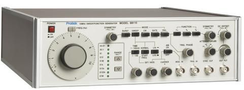 Protek B8110 Generator with Sweep Function, Wide 0.01Hz to 10MHz frequency range, Log/Lin sweep, burst /gate and triggered modes, Output may be FM modulated using the VCG input, low distortion Sine wave, sweep start and stop capability, UPC 636927151039 (B8110 B-8011 B 8011 ProtekB8110 Protek-B8110)
