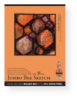 Bee Paper B827T100-1824 Jumbo Bee Sketch Pad 18" x 24" With 125 Sheets; All purpose, bright white sketch paper with good erasing qualities; Shipping dimensions 18.0 x 24.0 x 0.6 inches; Shipping weight 6.5 lbs; UPC 718224017277 ( B-827T100-1824 B827T1001824 B827T100 827T100-1824 DRAWING ALVIN ARTWORK OFFICE ARCHITECTURE WRITING PAINTING) 