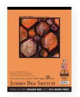 Bee Paper B827T100-912 Jumbo Bee Sketch Pad 9" x 12"; All purpose, bright white sketch paper with good erasing qualities; Toothy rough surface sketch paper is excellent for pen, charcoal, pencil and crayon; 9" x 12"; Tape bound; 125-sheets; Shipping Weight 1.64 lb; Shipping Dimensions 12.00 x 9.05 x 0.6 in; UPC 718224017239 (BEEPAPERB827T100912 BEEPAPER-B827T100912 BEE-PAPER-B827T100-912 BEE/PAPER/B827T100912 B827T100912 ARTWORK) 