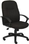 Boss Office Products B8306-BK Mid Back Fabric Managers Chair In Black, Passive ergonomic seating with built in lumbar support, Upright locking position, Pneumatic seat height adjustment, Adjustable tilt tension control, Dimension 27 W x 27 D x 40.5-44 H in, Fabric Type Crepe, Frame Color Black, Cushion Color Black, Seat Size 20" W x 19" D, Seat Height 18" -21.5" H, Arm Height 25"-28.5" H, Wt. Capacity (lbs) 250, Item Weight 35 lbs, UPC 751118830613 (B8306BK B8306-BK B8306BK) 