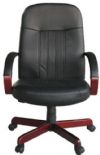 Boss Office Products B8376-M Leatherplus Exec. Chair W/ Mahogany Finish, Beautifully upholstered In black LeatherPlus, LeatherPlus is leather that is polyurethane infused for added softness and durability, Passive ergonomic seating with built in lumbar support, Hardwood arms accented with upholstered pads, Dimension 27 W x 27 D x 40.5-44 H in, Frame Color Mahogany, Cushion Color Black, Seat Size 20" W x 19" D, UPC 751118837643 (B8376M B8376-M B8-376M) 