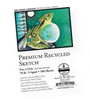 Bee Paper B837P100-912 Premium Recycled Sketch Sheets 9" x 12"; Recycled, heavyweight sketch is a hard, clean, bright white sheet with excellent erasing qualities; Elemental chlorine free sheet has 30% post consumer waste recycled fiber and meets the U.S government standards for a recycled sheet; 70 lb (114 gsm); 9" x 12"; 100 Sheets; Shipping Weight 1.95 lb; UPC 718242201504 (BEEPAPERB837P100912 BEEPAPER-B837P100912 BEE-PAPER-B837P100-912 BEE/PAPER/B837P100/912 B837P100912 ARTWORK DRAWING) 