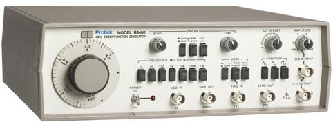 Protek B8400 Sweep Function Generator 4 MHz, Wide 0.004Hz to 4MHz Frequency range, CW/Triggered and Gated mode, Sweep output and VCG input, 1000:1 linear sweep and 10,000:1 frequency log sweep widths, Settable Sweep Start and Stop Frequencies, Low Distortion sinewave (B8400 B 8400 B-8400 Protek B8400 ProtekB8400 Protek- B8400) 