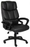 Boss Office Products B8701 "Ntr" Executive Top Grain Leather Chair, NTR- No tools required for assembly, Beautifully upholstered with top grain Italian Leather, Waterfall seat design eliminates leg fatigue, Ergonomic back design with lumbar support, Dimension 27 W x 28 D x 45-48.5 H in, Frame Color Black, Cushion Color Black, Seat Size 21" W x 19.5" D, Seat Height 20" -23.5" H, Arm Height 27"-30.5" H, Wt. Capacity (lbs) 250, UPC 751118870114 (B8701 B8-701) 