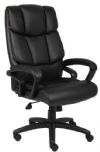 Boss Office Products B8702 "Ntr" Executive Top Grain Leather Chair W/ Knee Tilt, NTR- No tools required for assembly, Beautifully upholstered with top grain Italian Leather.Waterfall seat design eliminates leg fatigue, Ergonomic back design with lumbar support, Upright locking position, Dimension 27 W x 28 D x 45-48.5 H in, Frame Color Black, Cushion Color Black, Seat Size 21" W x 19.5" D, Seat Height 20" -23.5" H, Arm Height 27"-30.5" H, UPC 751118870213 (B8702 B8-702) 