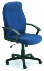 Boss Office Products B8801-BE Executive Fabric Chair In Blue, Passive ergonomic seating with built in lumbar support, Upright locking positions, Pneumatic gas lift seat height adjustment, Adjustable tilt tension control, Dimension 27 W x 27 D x 42-46 H in, Fabric Type Crepe, Frame Color Black, Cushion Color Blue, Seat Size 20" W x 20" D, Seat Height 18" -22" H, Arm Height 24.5"-28" H, Wt. Capacity (lbs) 250, Item Weight 36 lbs, UPC 751118880137 (B8801BE B8801-BE B8-801BE) 