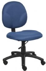 Boss Office Products B9090-BE Boss Diamond Task Chair In Blue, Mid back ergonomic task chair, Contoured back and seat provides support and helps relieve back-strain, Extra large seat and back cushions, Frame Color: Black, Cushion Color: Blue, Seat Size: 20" W x 18" D, Seat Height: 17" - 22" H, Wt. Capacity (lbs): 250, Item Weight: 26 lbs, UPC 751118909036 (B9090BE B9090-BE B9090BE) 